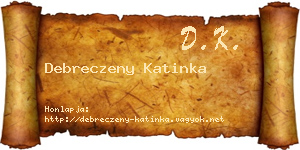 Debreczeny Katinka névjegykártya