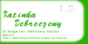 katinka debreczeny business card